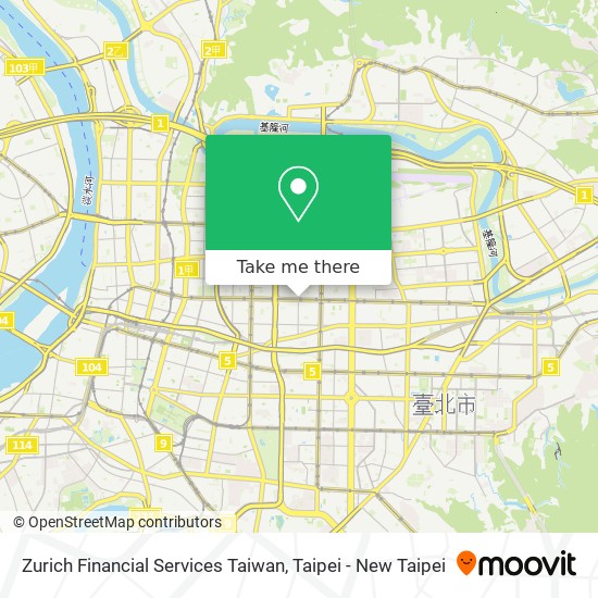 Zurich Financial Services Taiwan map