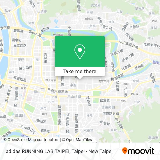 adidas RUNNING LAB TAIPEI map
