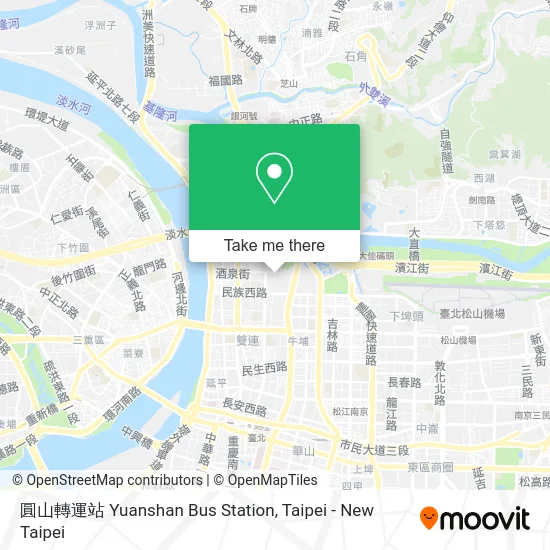 圓山轉運站 Yuanshan Bus Station map
