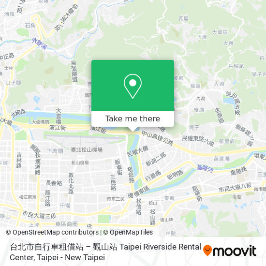 台北市自行車租借站 – 觀山站 Taipei Riverside Rental Center map