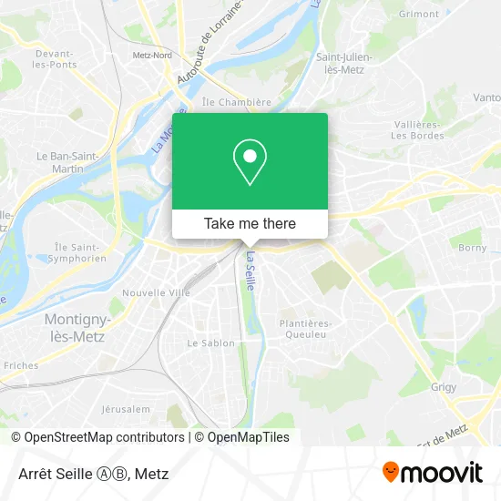 Arrêt Seille ⒶⒷ map