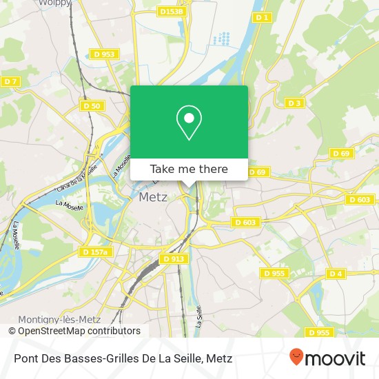 Mapa Pont Des Basses-Grilles De La Seille