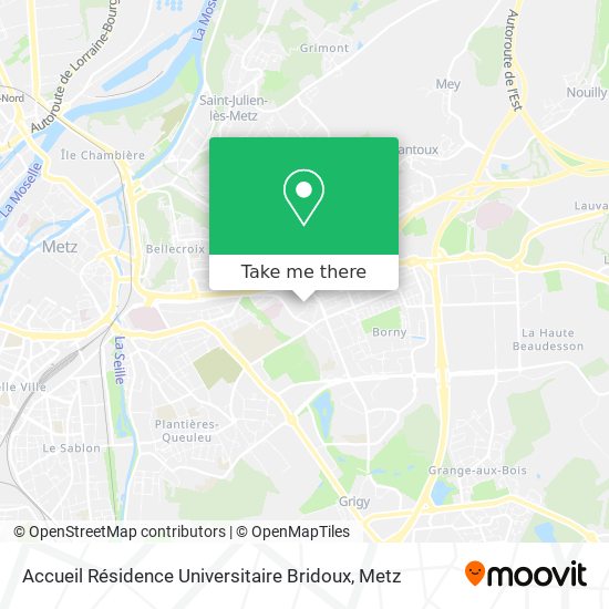 Mapa Accueil Résidence Universitaire Bridoux