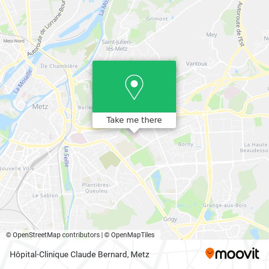 Hôpital-Clinique Claude Bernard map