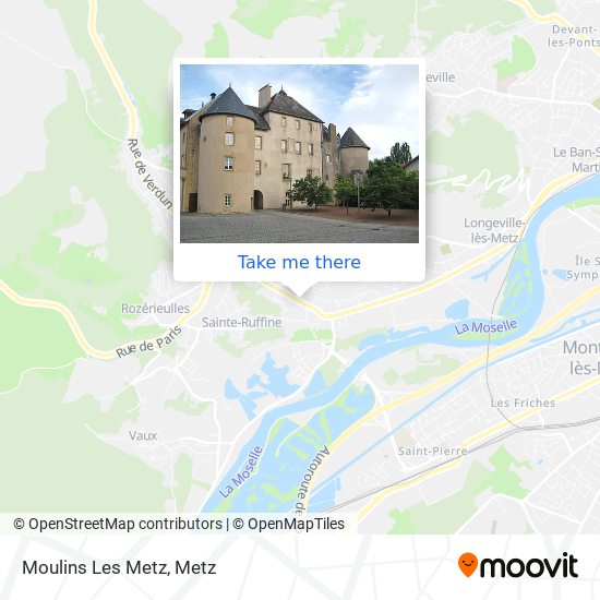 Mapa Moulins Les Metz