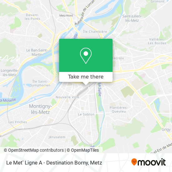 Le Met' Ligne A - Destination Borny map