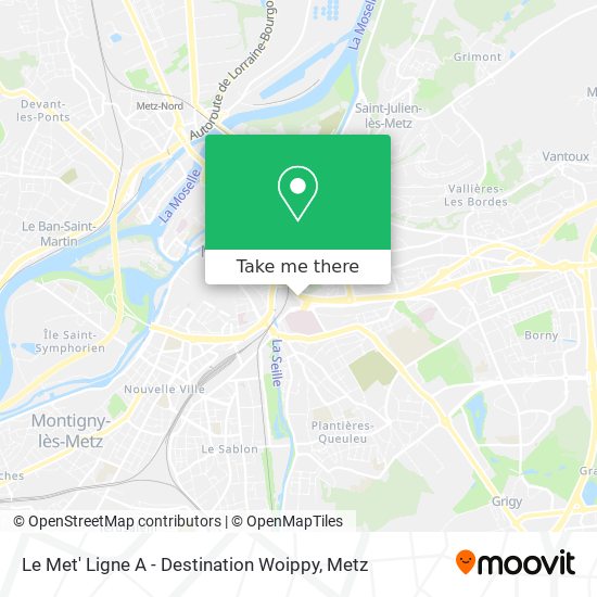 Le Met' Ligne A - Destination Woippy map