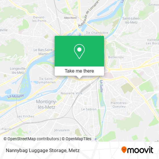 Mapa Nannybag Luggage Storage