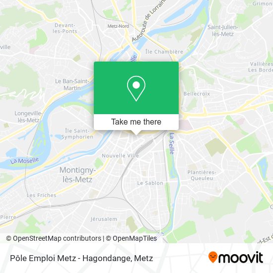 Mapa Pôle Emploi Metz - Hagondange