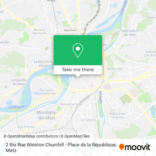 Mapa 2 Bis Rue Winston Churchill - Place de la République