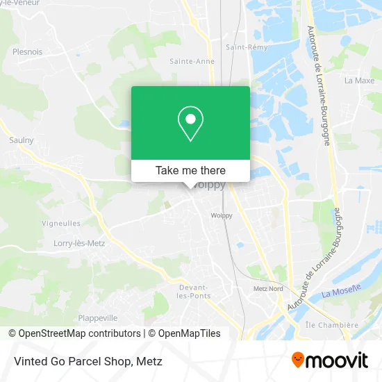 Vinted Go Parcel Shop map