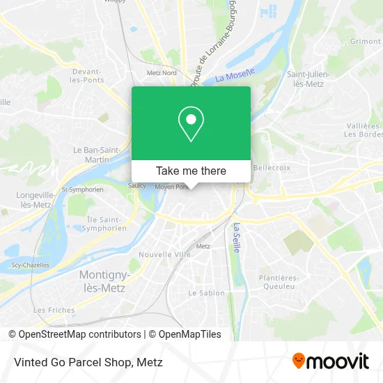 Vinted Go Parcel Shop map