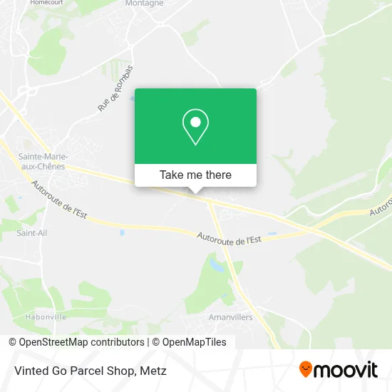 Vinted Go Parcel Shop map