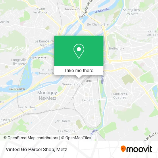Vinted Go Parcel Shop map