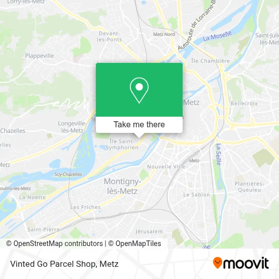Vinted Go Parcel Shop map