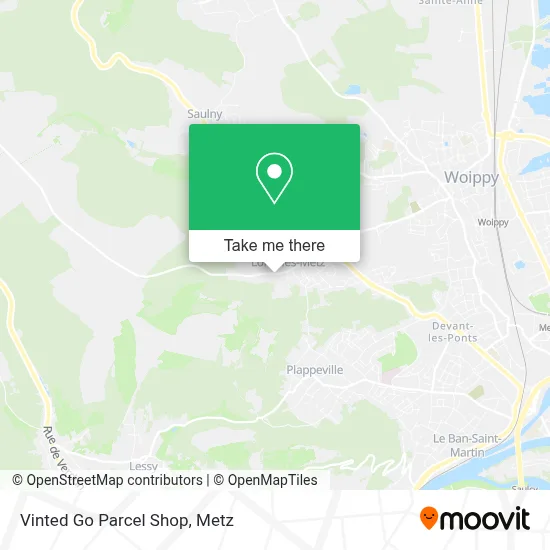 Vinted Go Parcel Shop map