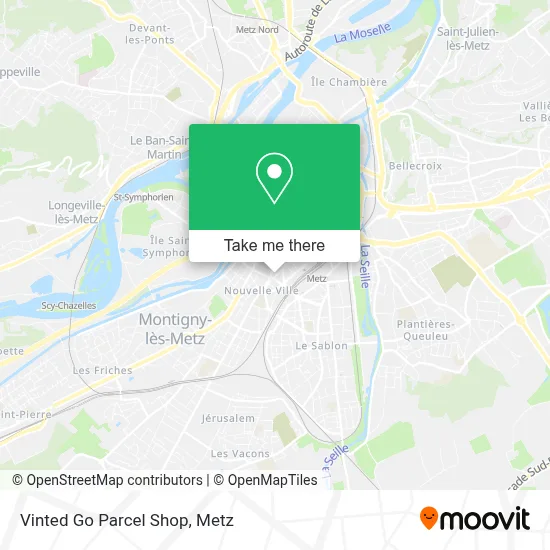 Vinted Go Parcel Shop map