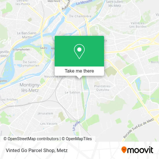 Vinted Go Parcel Shop map