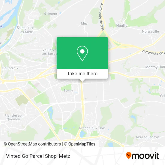 Vinted Go Parcel Shop map