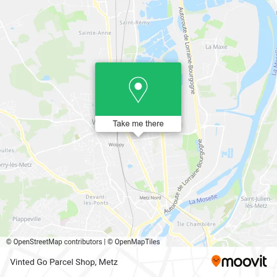 Vinted Go Parcel Shop map