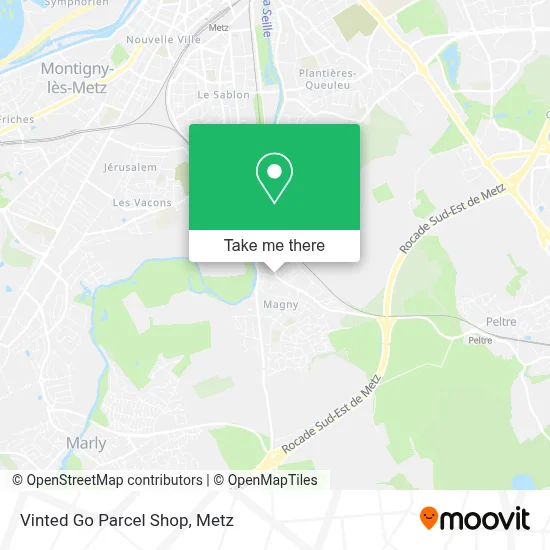 Vinted Go Parcel Shop map