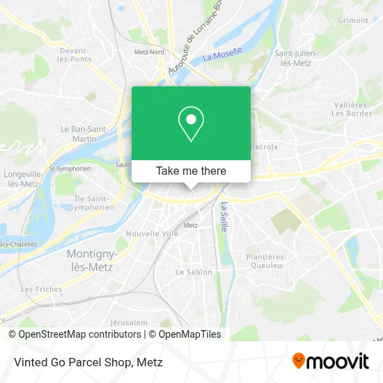 Vinted Go Parcel Shop map