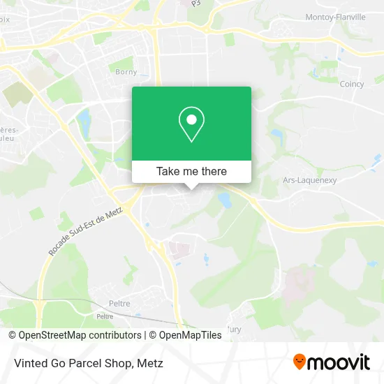 Vinted Go Parcel Shop map