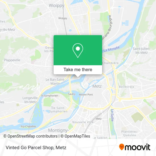 Vinted Go Parcel Shop map
