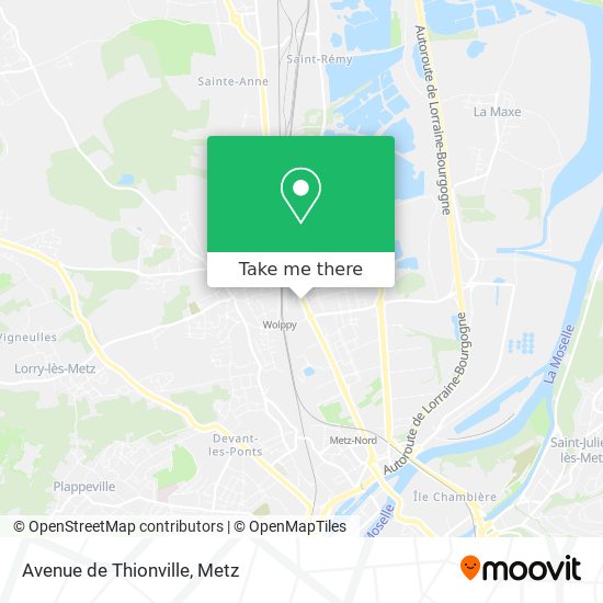 Mapa Avenue de Thionville