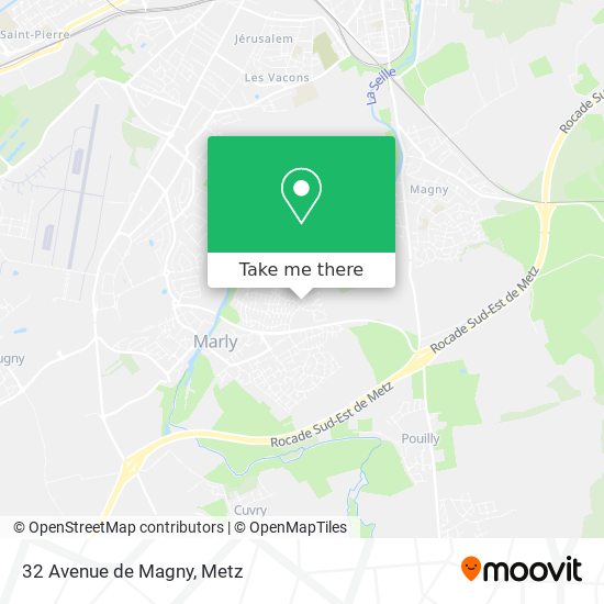 Mapa 32 Avenue de Magny