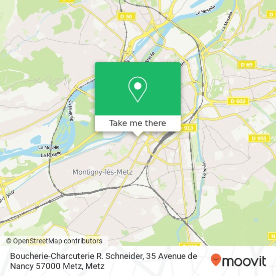 Mapa Boucherie-Charcuterie R. Schneider, 35 Avenue de Nancy 57000 Metz