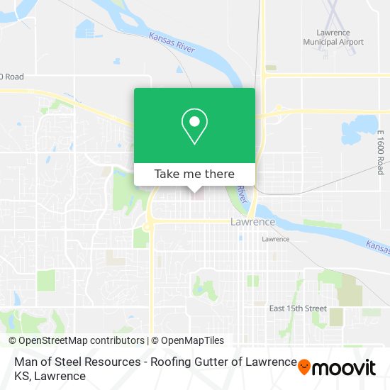 Man of Steel Resources - Roofing Gutter of Lawrence KS map