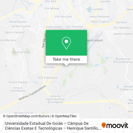 Mapa Universidade Estadual De Goiás – Câmpus De Ciências Exatas E Tecnológicas – Henrique Santillo