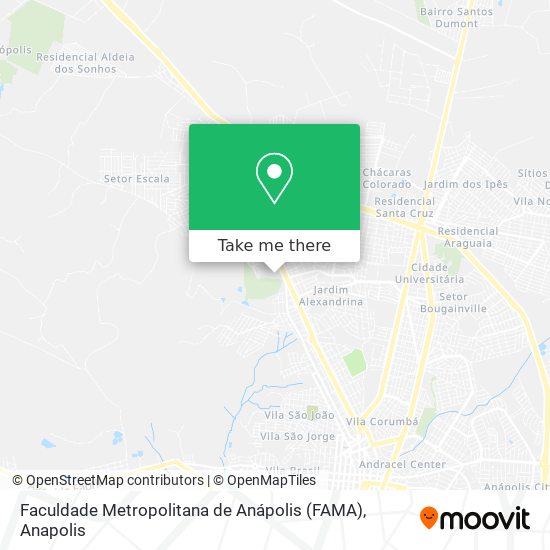 Mapa Faculdade Metropolitana de Anápolis (FAMA)