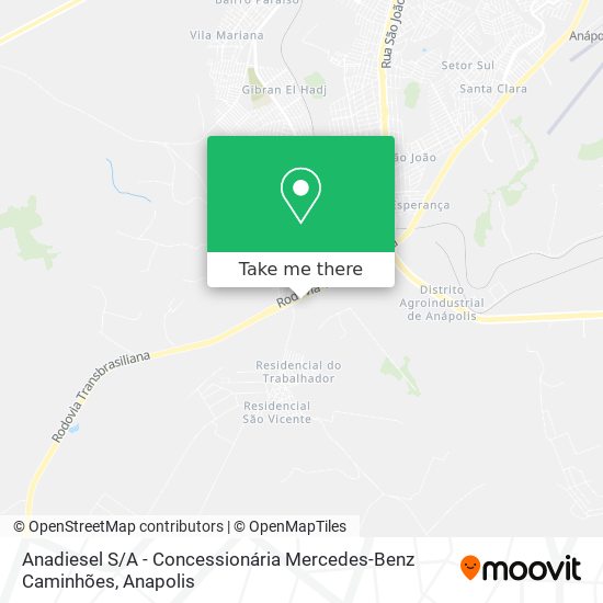 Mapa Anadiesel S / A - Concessionária Mercedes-Benz Caminhões