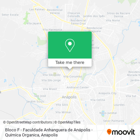 Mapa Bloco F - Faculdade Anhanguera de Anápolis - Química Organica