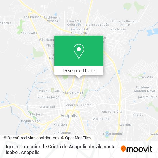 Igreja Comunidade Cristã de Anápolis da vila santa isabel map