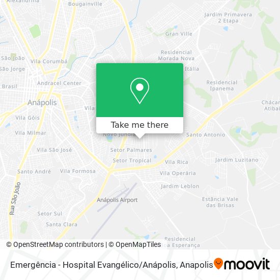 Emergência - Hospital Evangélico / Anápolis map