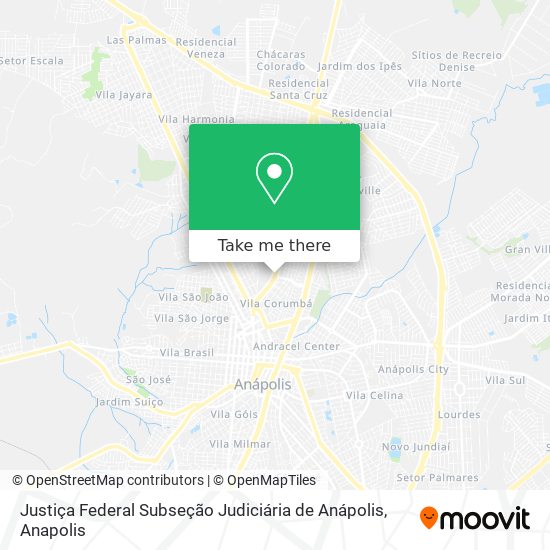 Justiça Federal Subseção Judiciária de Anápolis map