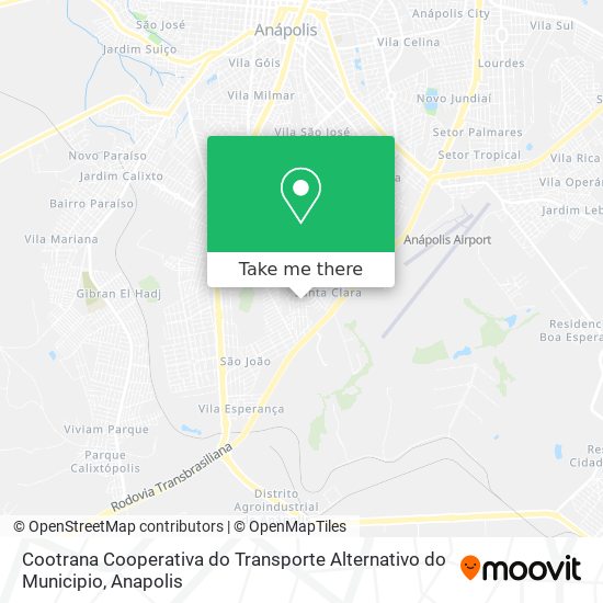 Mapa Cootrana Cooperativa do Transporte Alternativo do Municipio