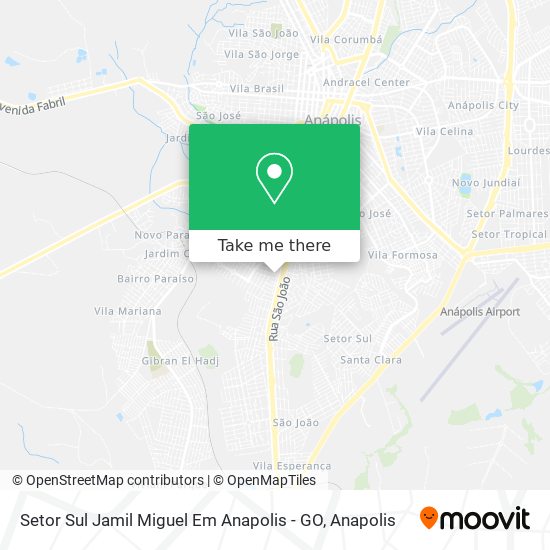 Setor Sul Jamil Miguel Em Anapolis - GO map