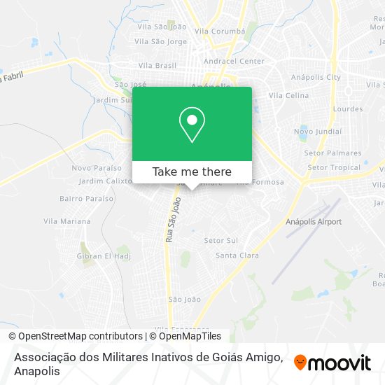Mapa Associação dos Militares Inativos de Goiás Amigo