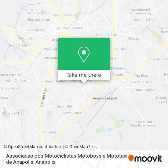 Mapa Associacao dos Motociclistas Motoboys e Mototaxi de Anapolis