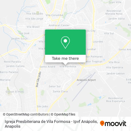 Igreja Presbiteriana de Vila Formosa - Ipvf Anápolis map