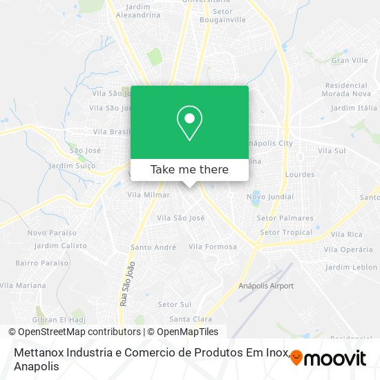 Mapa Mettanox Industria e Comercio de Produtos Em Inox