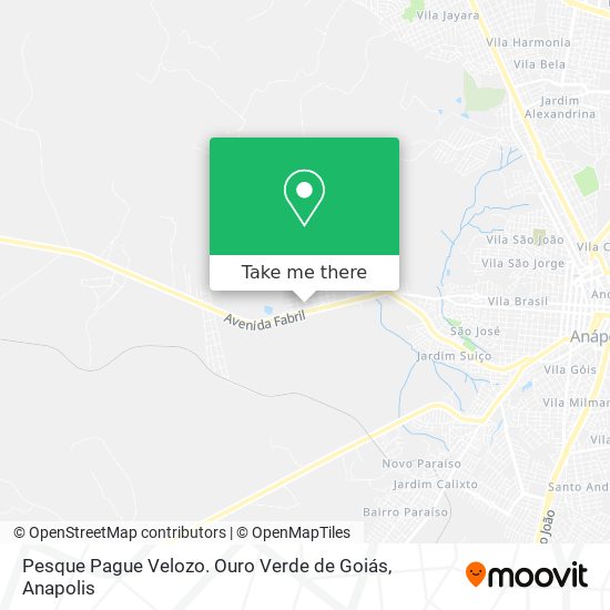 Mapa Pesque Pague Velozo. Ouro Verde de Goiás