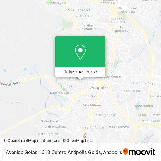 Avenida Goias 1613 Centro Anápolis Goiás map