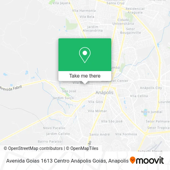 Avenida Goias 1613 Centro Anápolis Goiás map