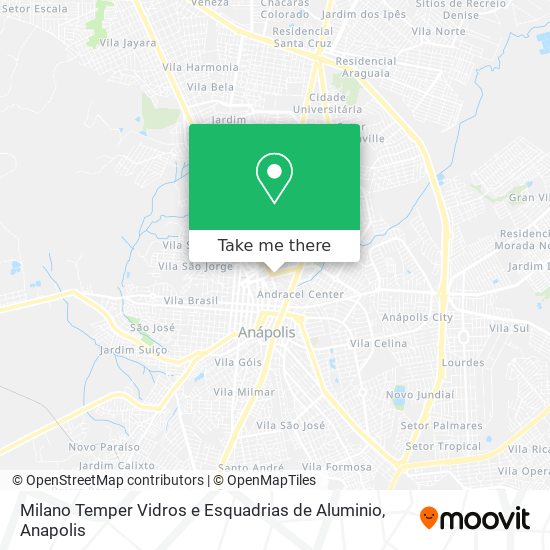 Mapa Milano Temper Vidros e Esquadrias de Aluminio