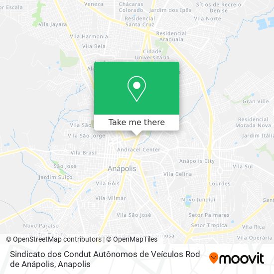 Mapa Sindicato dos Condut Autônomos de Veículos Rod de Anápolis